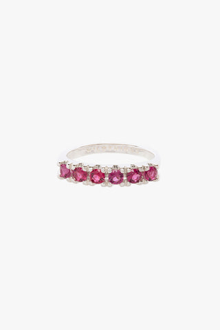 Vintage fuchsia ring silver