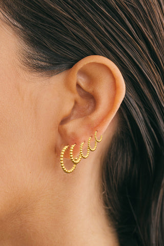 Small Dots Hoop Gold Plated (15mm)