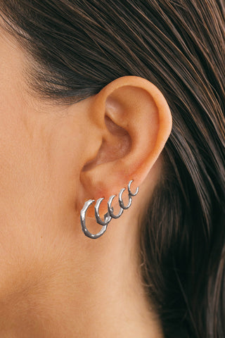 Hammered Hoop Silver (15mm)