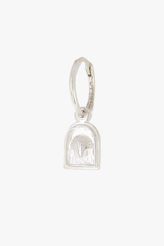 Scallop Medallion Hoop Silver