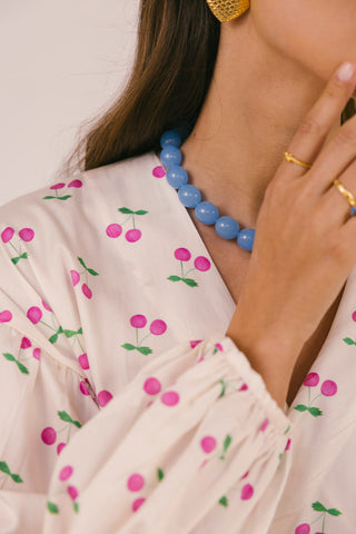 Aqua Do Mar Beaded Necklace Gold Plated