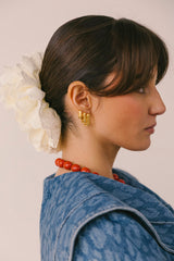 Textured Ovate Hoops Gold Plated (14mm)