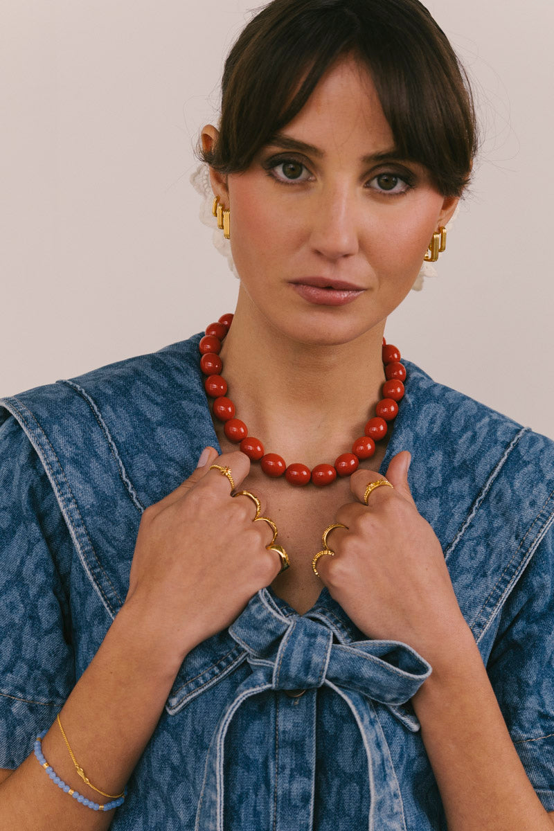 Textured Ovate Hoops Gold Plated (14mm)
