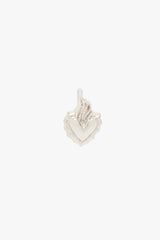Flaming heart stud earring silver 