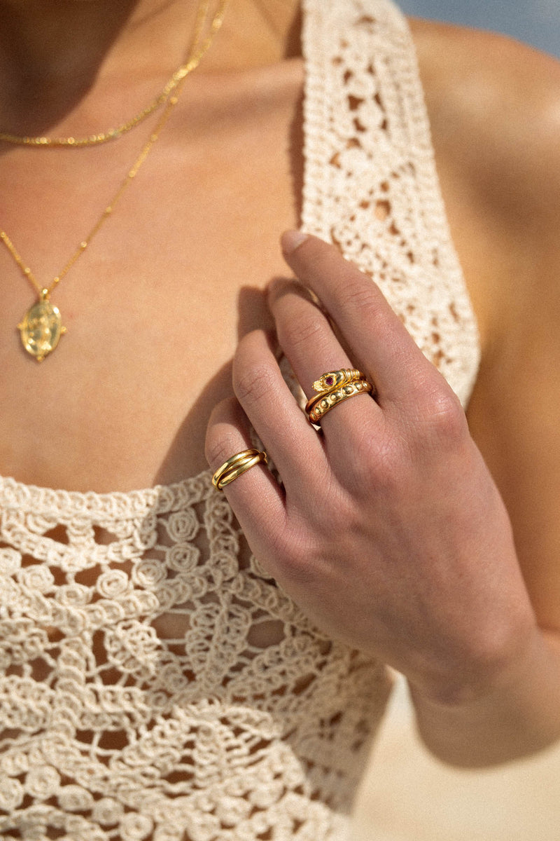 Trinity pinky ring gold plated