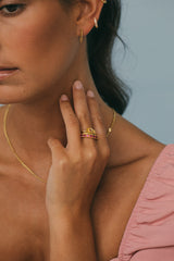 Hamsa hand ring gold plated