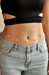 Starfish belly chain gold plated
