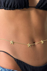 Starfish belly chain gold plated