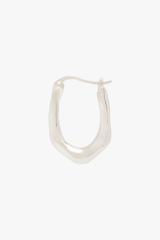 Organic oval hoop silver (25mm)