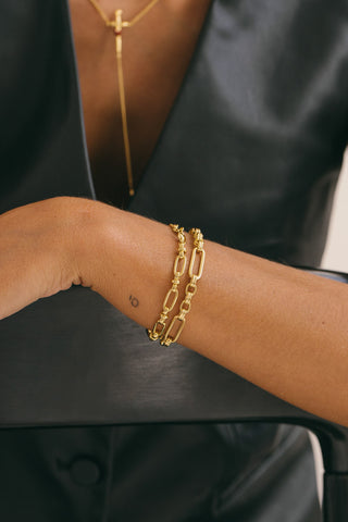 Signature chain bracelet gold plated
