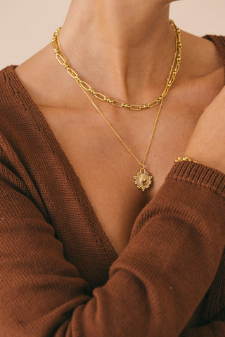 Signature chain necklace gold plated (40cm)