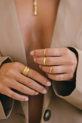 Gypsy stack ring gold plated