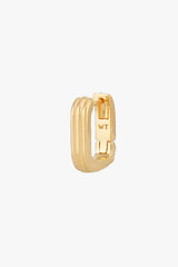 Textured Ovate Hoops Gold Plated (14mm)