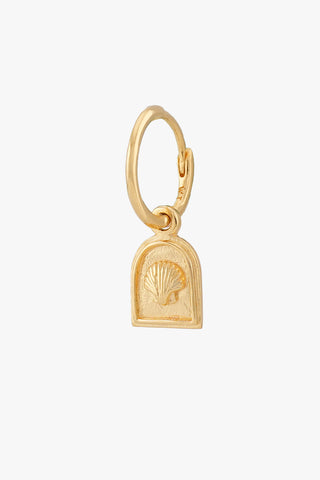 Scallop Medallion Hoop Gold Plated