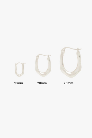 Organic oval hoop silver (15mm)