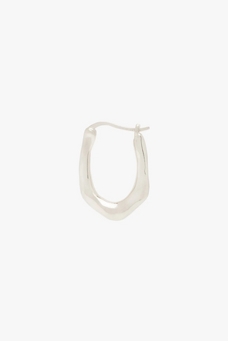 Organic oval hoop silver (20mm)